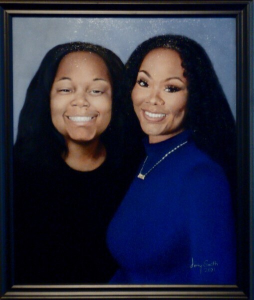 Sisters, oil portrait by Jerry Smith
