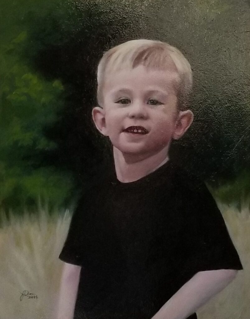 Smile, oil portrait by Jerry Smith